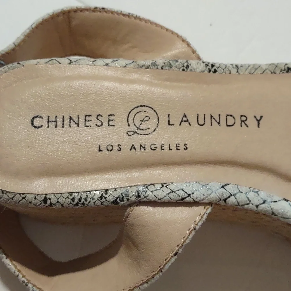 Chinese Laundry Snake Skin platform Sandals